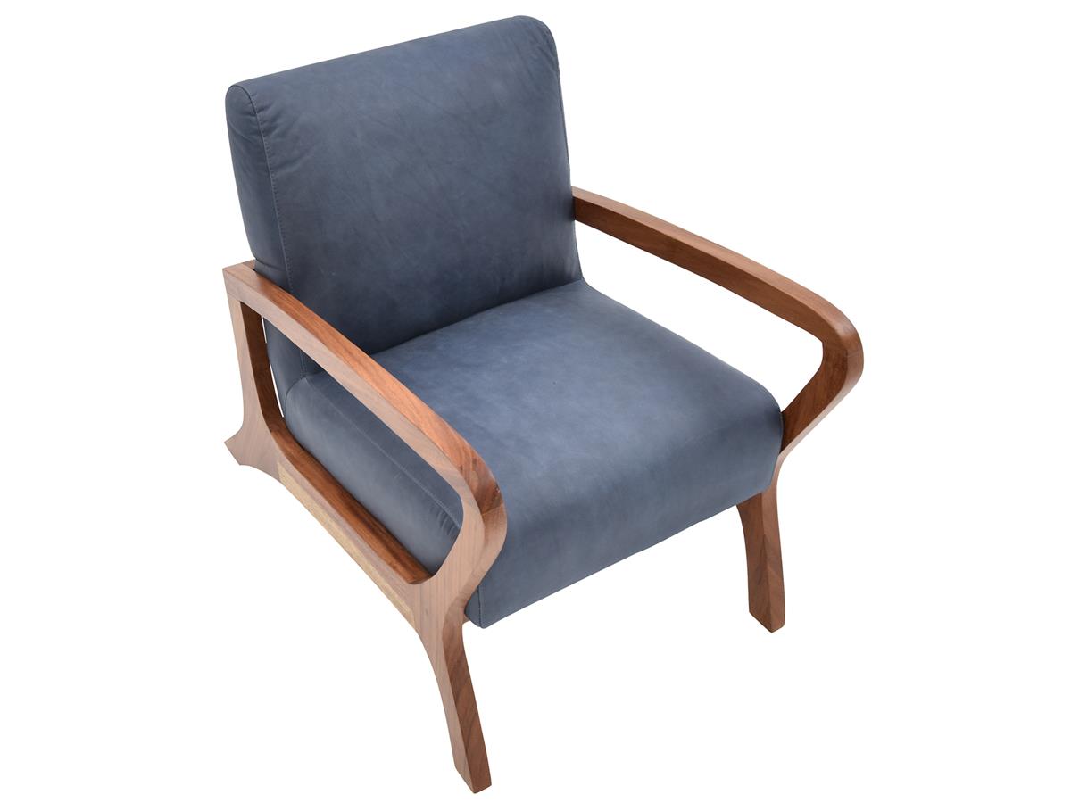 Parota Milan Leather Chair, Cobalt Blue